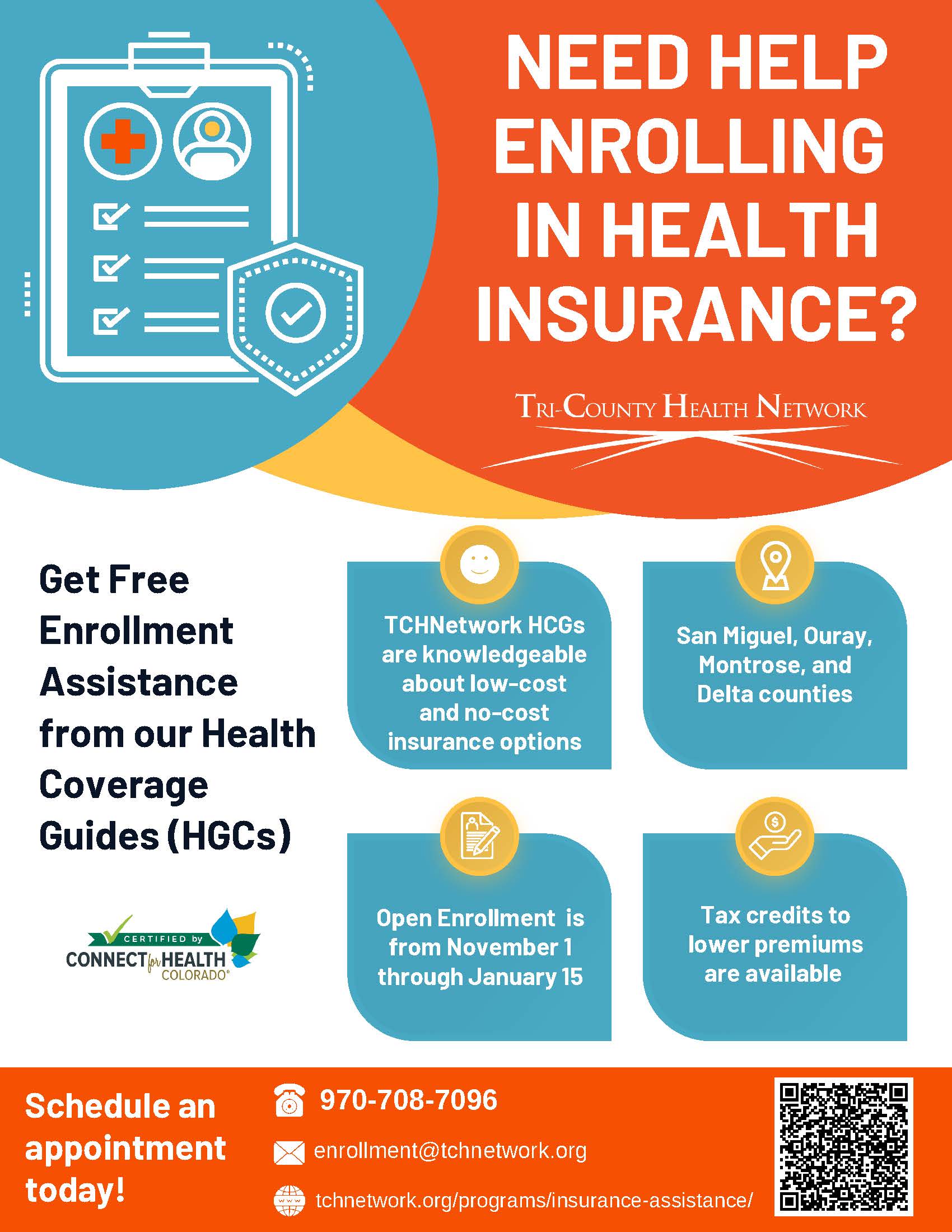 Information about health insurance open enrollment support in English 